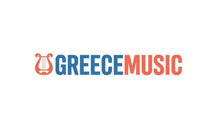 YetiDomains GreeceMusic.com domain name logo featuring GreeceMusic branding and logo image.