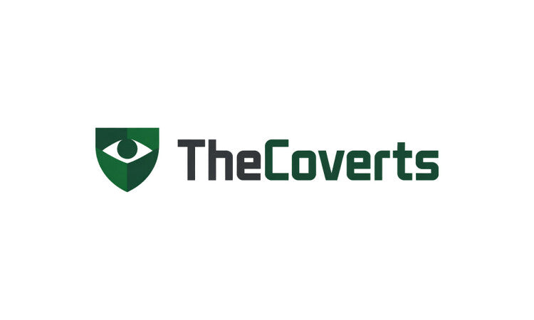 YetiDomains logo for TheCoverts.com domain name, featuring a sleek design with the brand name and logo imagery.