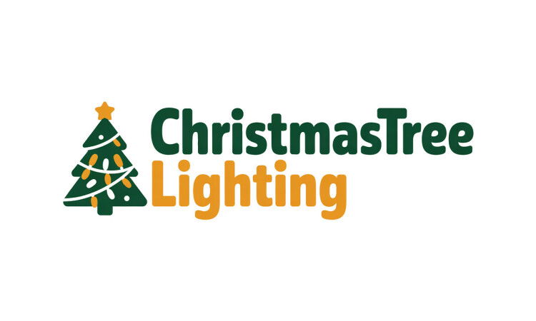 YetiDomains ChristmasTreeLighting.com logo with festive holiday-themed design and text for domain branding.