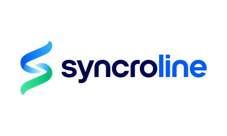 YetiDomains SyncroLine.com domain name logo with stylized text and modern design on a white background.