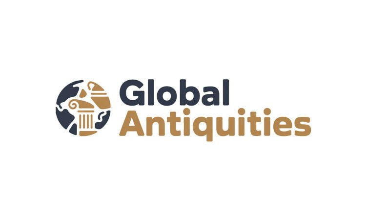 GlobalAntiquities.com domain name logo by YetiDomains, featuring a professional design with branding elements.