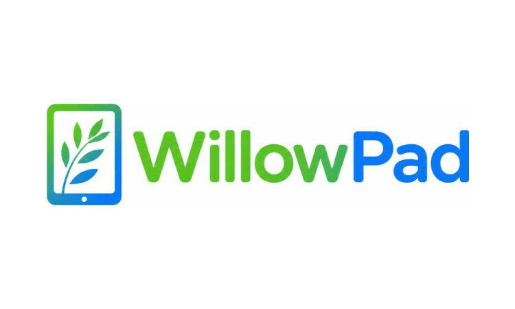 WillowPad.com domain name logo by YetiDomains, featuring a modern design with a stylized leaf and elegant font.