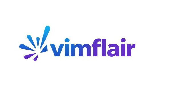 YetiDomains VimFlair.com domain name logo with stylized text on a white background