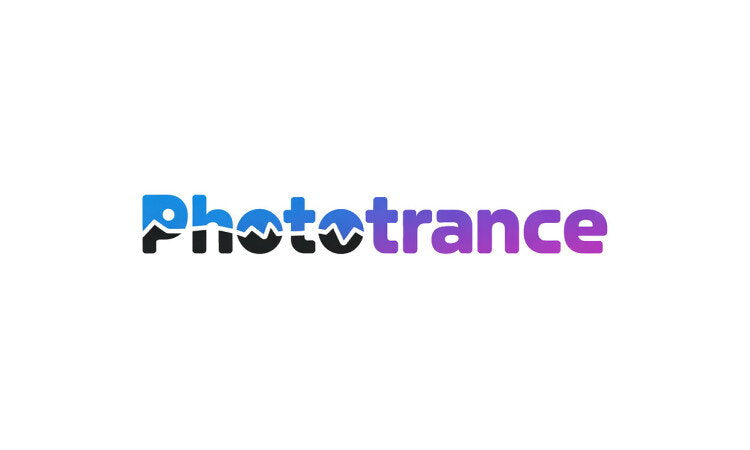 YetiDomains PhotoTrance.com domain name logo, featuring modern design with the text "PhotoTrance" on a sleek background.