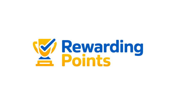 YetiDomains RewardingPoints.com domain name logo, featuring a modern design with the text "RewardingPoints.com" on a clean background