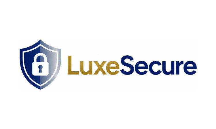YetiDomains LuxeSecure.com domain name logo with sleek design and modern typography on a white background.
