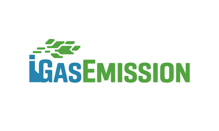 YetiDomains GasEmission.com domain name logo with a clean, professional design featuring the website's branding.