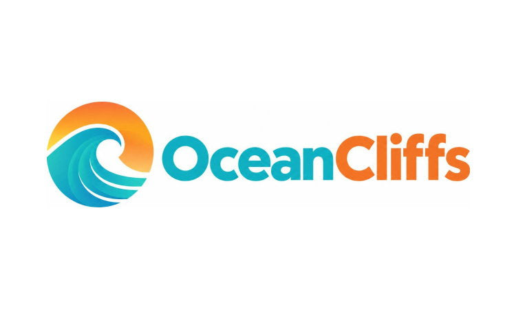 YetiDomains OceanCliffs.com domain name logo with OceanCliffs branding and maritime-inspired design.