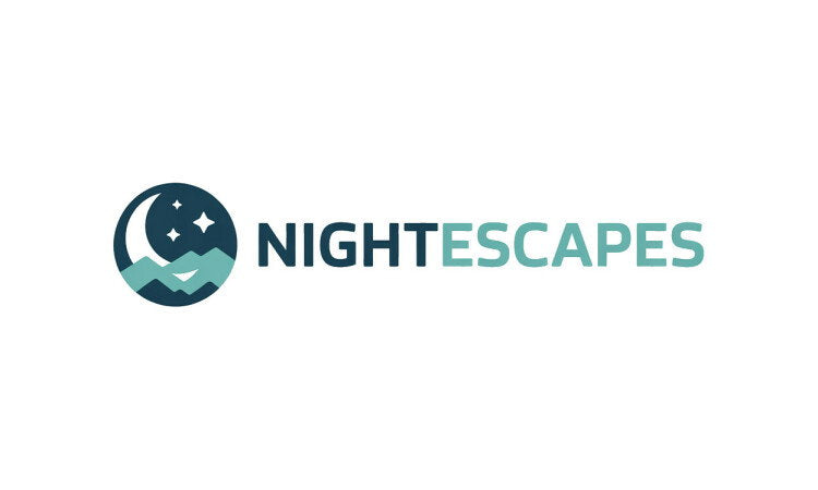 NightEscapes.com domain name logo by YetiDomains, featuring a sleek text design on a dark background.