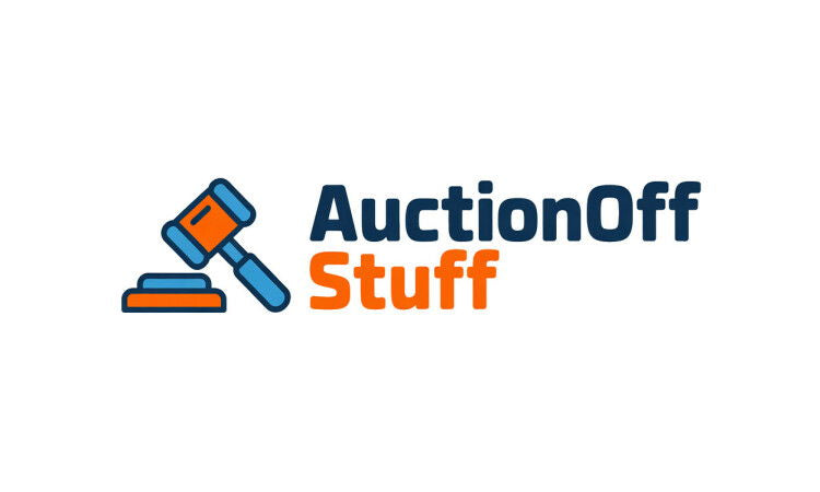 YetiDomains logo for AuctionOffStuff.com domain name, featuring a modern design on a white background.