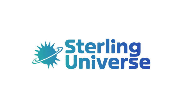 YetiDomains Sterling Universe domain name logo with modern design and stylized text on a white background.