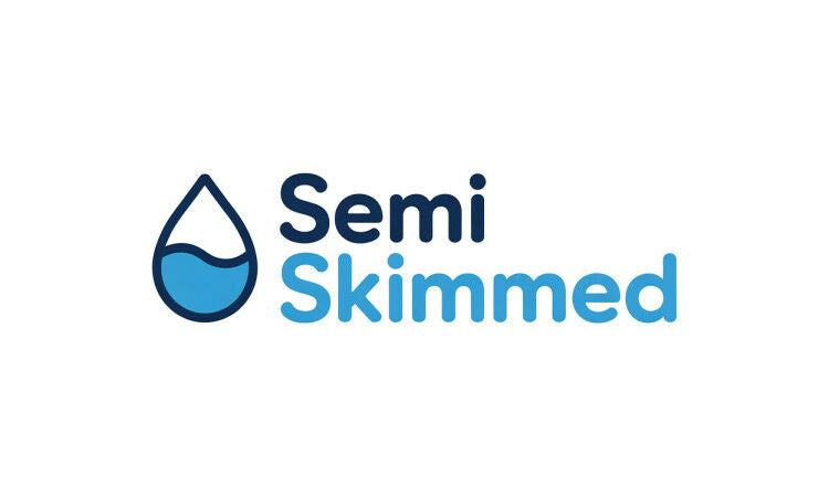 YetiDomains SemiSkimmed.com domain name logo image with stylized text and brand branding.