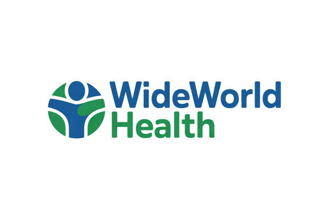 YetiDomains WideWorldHealth.com domain name logo featuring the brand's health-focused branding and logo design.
