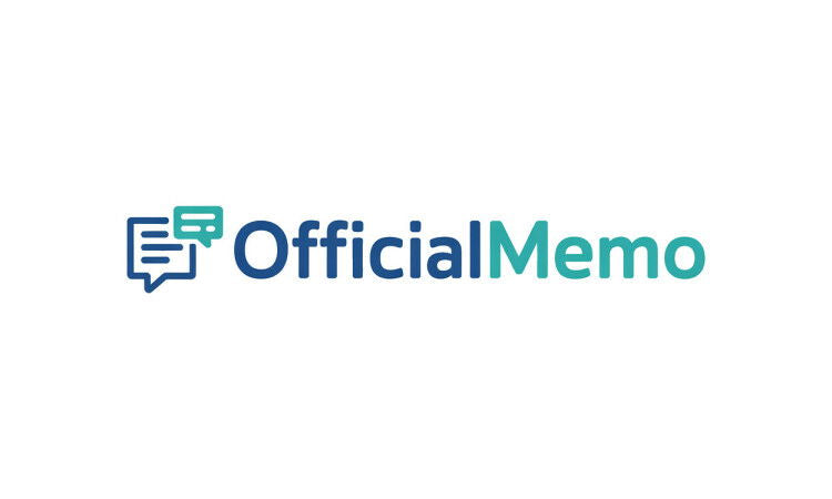 OfficialMemo.com domain name logo featuring the YetiDomains brand, displayed with a professional and modern design.