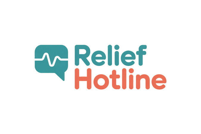 ReliefHotline.com domain name logo by YetiDomains, featuring a clean design with the Relief Hotline branding.