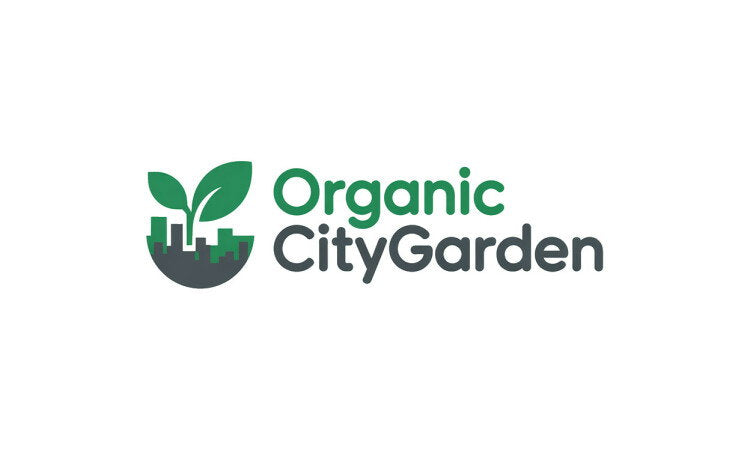 YetiDomains logo for OrganicCityGarden.com domain name showcasing a green leaf design on a white background.