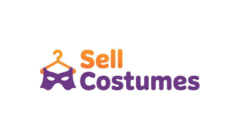 YetiDomains logo featuring SellCostumes.com domain name with colorful text on a white background.