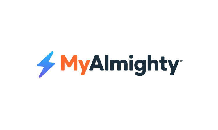 YetiDomains logo for MyAlmighty.com domain name, featuring a modern design with bold text and vibrant colors.