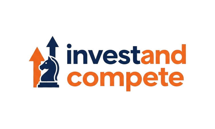 YetiDomains logo for InvestAndCompete.com domain name, featuring a sleek design and modern typography.