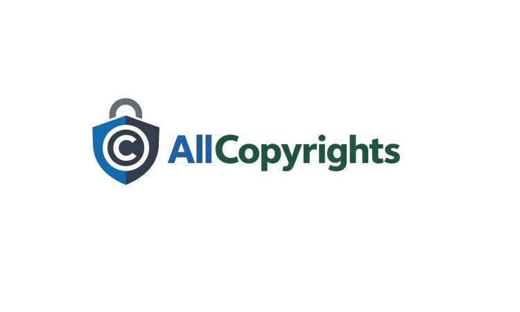 YetiDomains AllCopyrights.com domain name logo with stylized text on a white background.