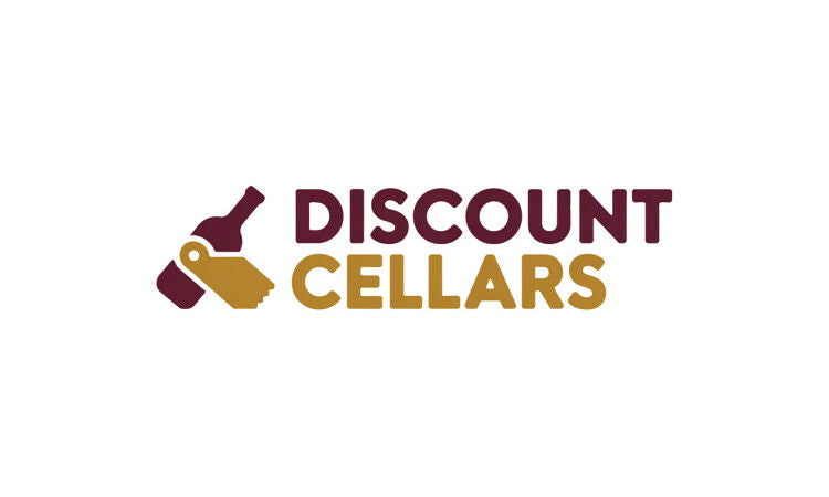 YetiDomains logo for DiscountCellars.com domain name with a modern design and bold text on a white background.
