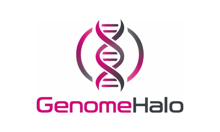 YetiDomains GenomeHalo.com domain name logo featuring the brand's modern logo design.