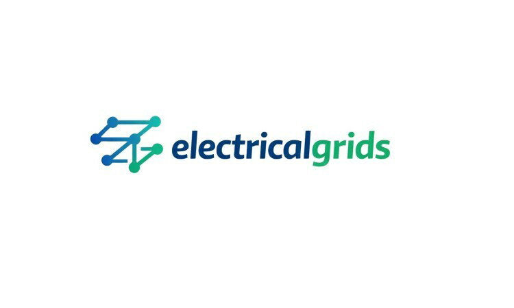 YetiDomains logo featuring ElectricalGrids.com domain name with a modern design and electrical grid graphic.