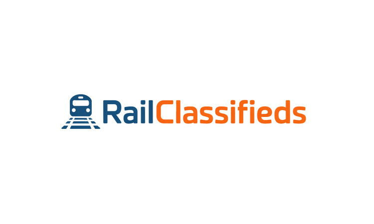 YetiDomains RailClassifieds.com domain name logo, featuring the RailClassifieds branding and logo image.