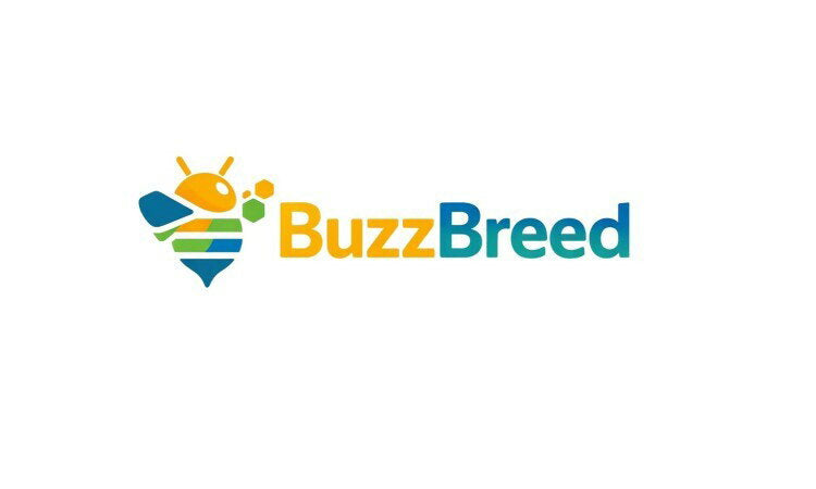 YetiDomains BuzzBreed.com domain name logo featuring stylized text and branding elements in a modern design.