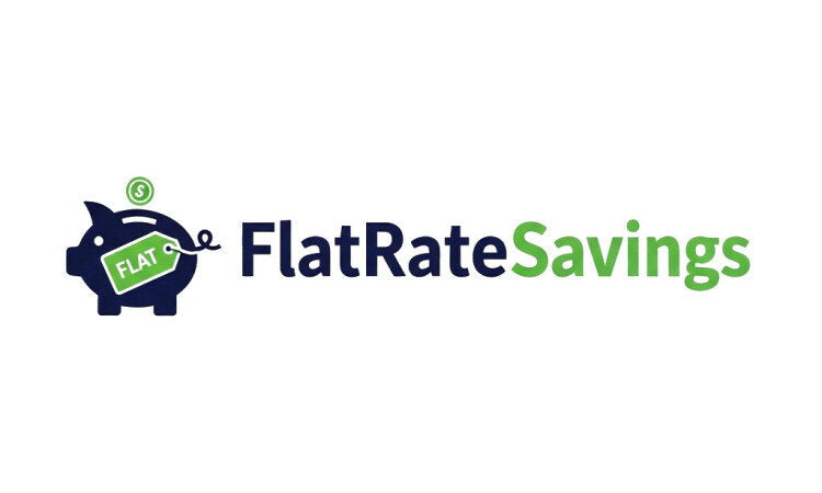 YetiDomains FlatRateSavings.com domain name logo, featuring the FlatRateSavings branding on a logo image.