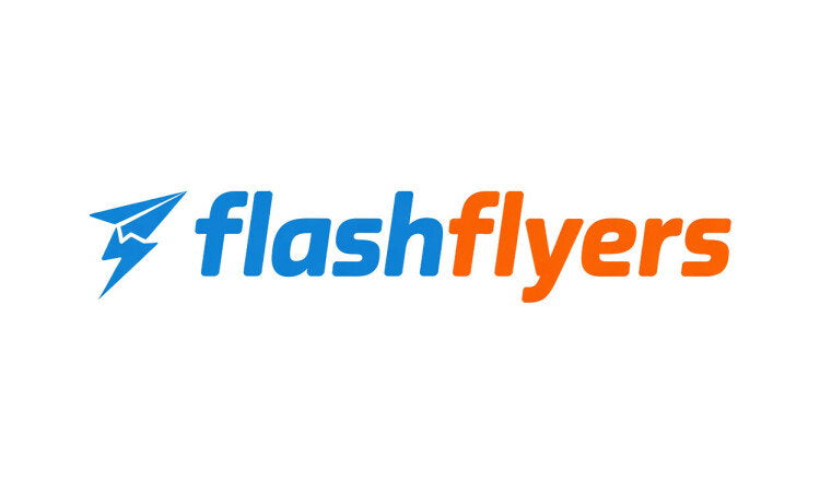 YetiDomains FlashFlyers.com domain name logo with stylized text on a clean background.