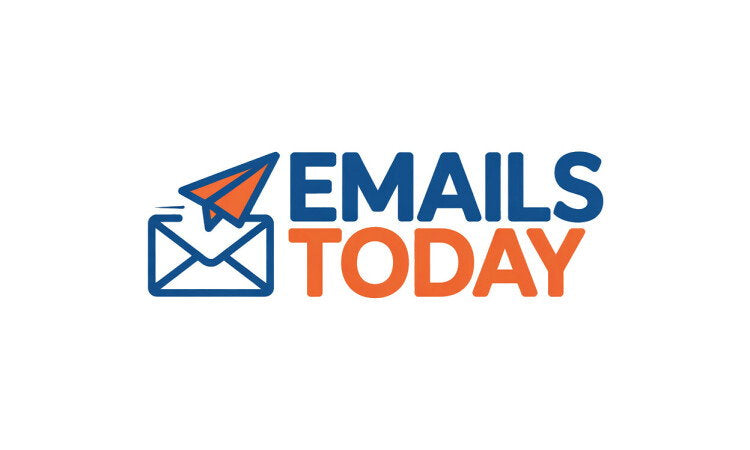 YetiDomains EmailsToday.com domain name logo with stylized text on a white background