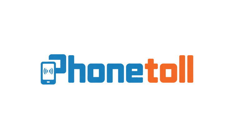 YetiDomains PhoneToll.com domain name logo with text and brand branding on a white background