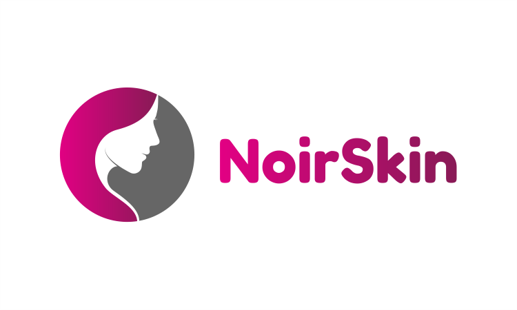 Domain name NoirSkin.com displayed on a computer screen, representing YetiDomains' premium domain for skincare or beauty brands.