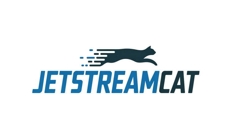 YetiDomains JetStreamCat.com domain name logo featuring the JetStreamCat branding and logo design.