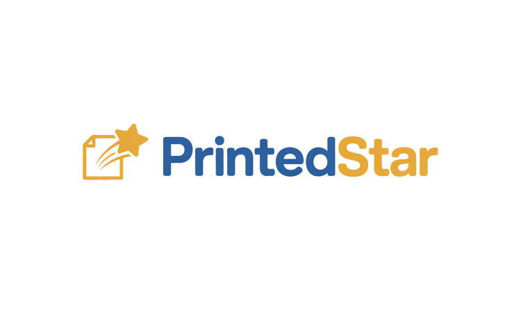 YetiDomains PrintedStar.com domain name logo on a white background, featuring a stylized star design.
