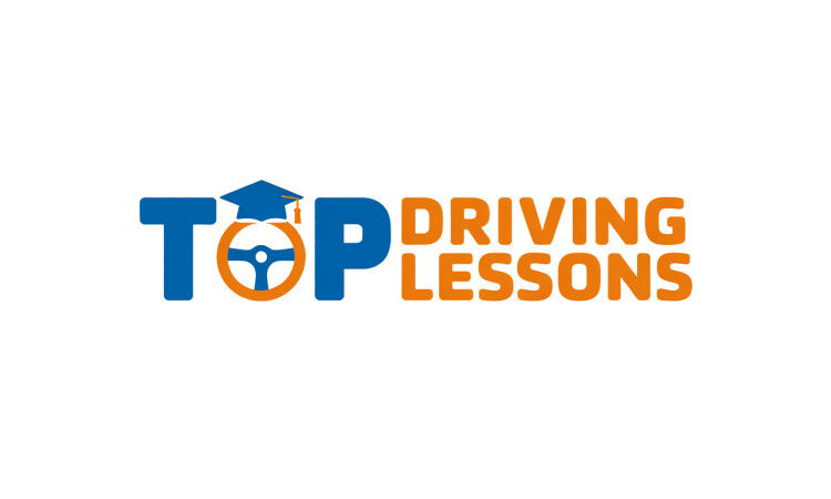 YetiDomains TopDrivingLessons.com domain name logo on a white background, featuring the brand's logo and website text.