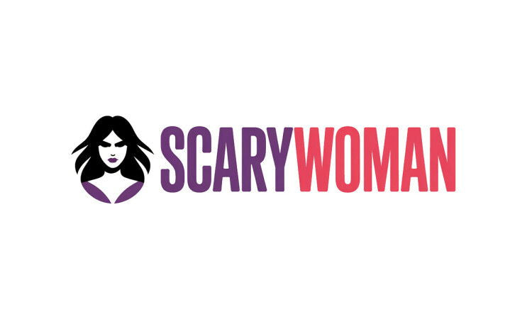 YetiDomains logo for ScaryWoman.com domain name featuring a stylized spooky-themed design.