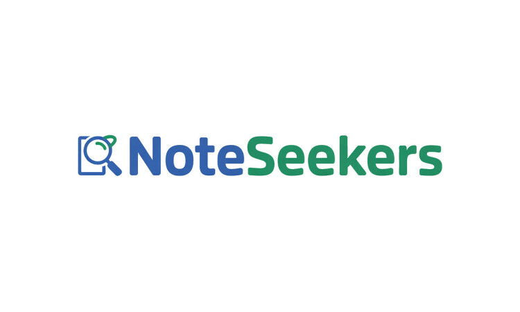 NoteSeekers.com domain name logo by YetiDomains, featuring a modern design with the NoteSeekers branding.