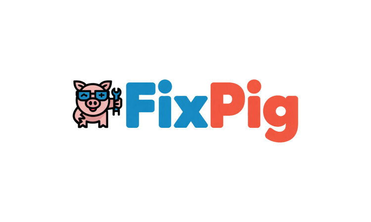 YetiDomains FixPig.com domain name logo image featuring the FixPig.com brand logo and design.