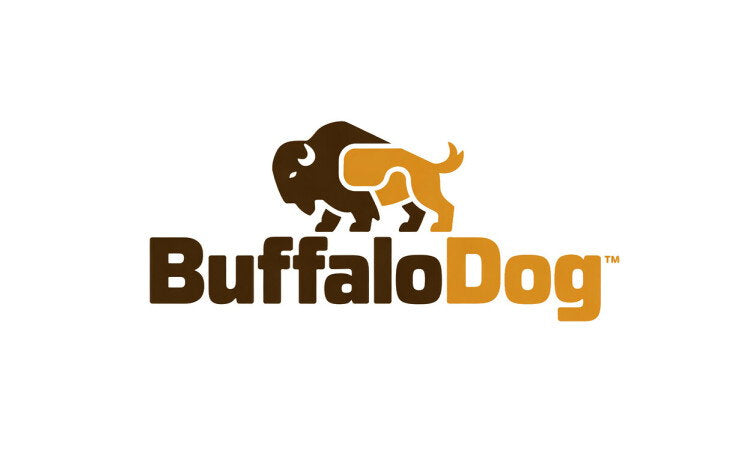 YetiDomains BuffaloDog.com domain name logo featuring text and BuffaloDog branding on a professional logo design