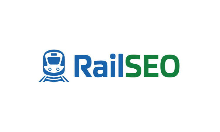 YetiDomains RailSEO.com domain name logo on a white background with a modern design.