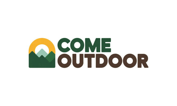 YetiDomains logo featuring ComeOutdoor.com domain name on a professional logo design.