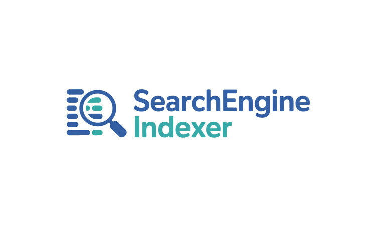 YetiDomains SearchEngineIndexer.com domain name logo image with text logo design on a white background