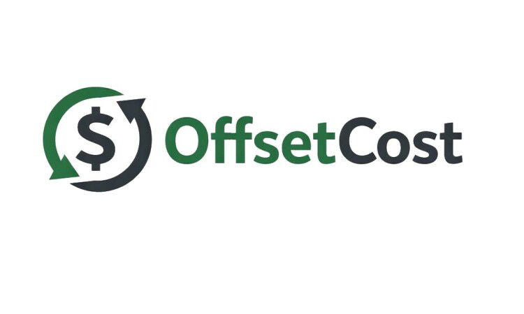 YetiDomains OffsetCost.com domain name logo featuring the brand's logo and the text OffsetCost.com on a white background.