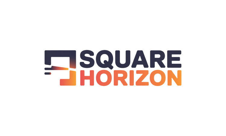 YetiDomains SquareHorizon.com domain name logo, featuring a modern design with clean lines and a square horizon graphic.