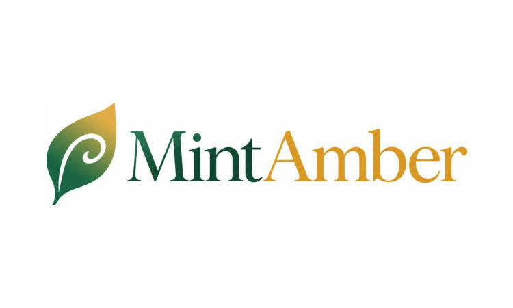 YetiDomains MintAmber.com domain name logo featuring a sleek design and MintAmber branding on a white background