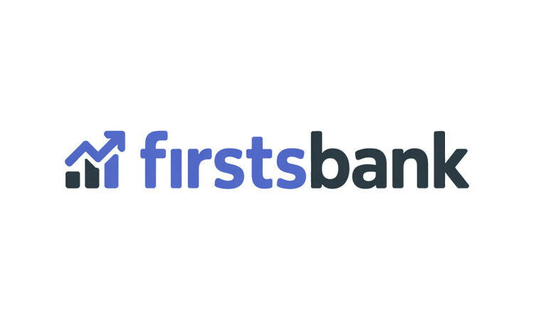 FirstsBank.com domain name logo with YetiDomains branding, featuring a professional design and FirstsBank branding elements.