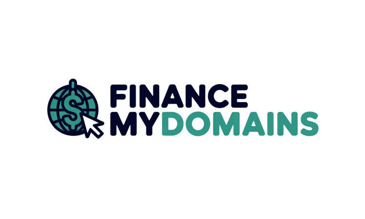 FinanceMyDomains.com domain name logo from YetiDomains, featuring the brand's logo design and branding elements.