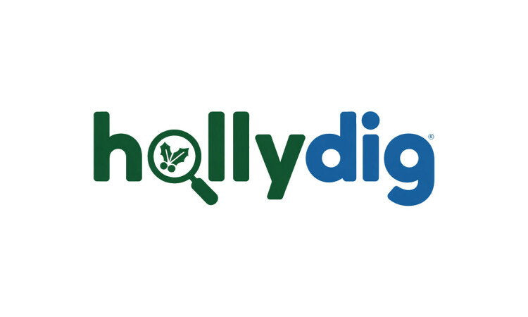 YetiDomains HollyDig.com domain name logo with HollyDig branding and logo image design.
